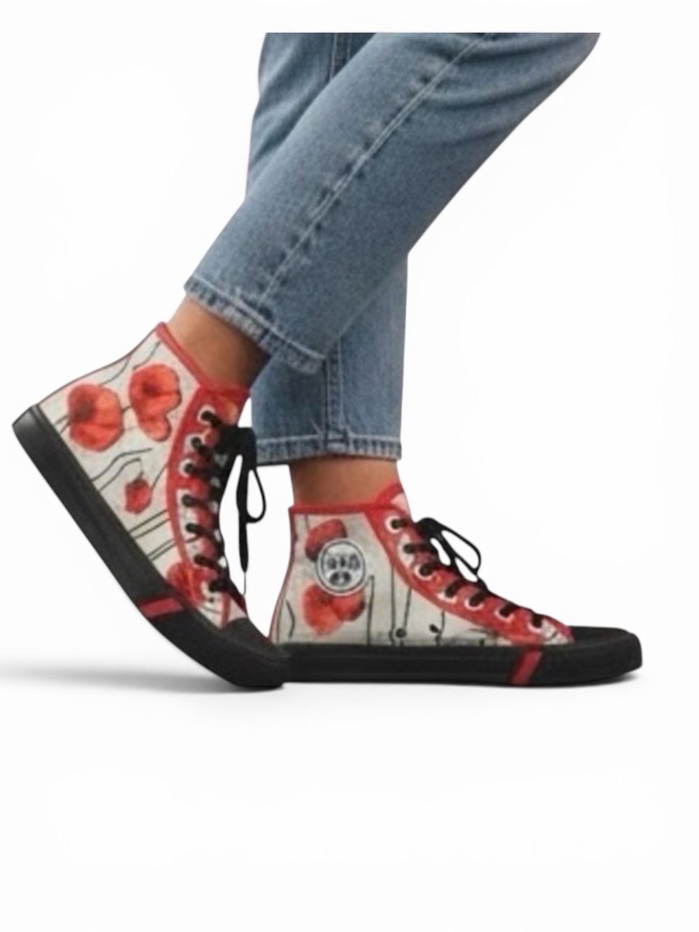 Hi Pro Keds Custom Shoes women's 8.5 men's size 6.5 floral orange tulips